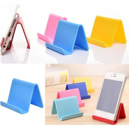 Plastic Phone Holder Fixed Holder Candy Color Kitchen Organizer Mini Portable Business Card Holder Mobile Phone Stand Household
