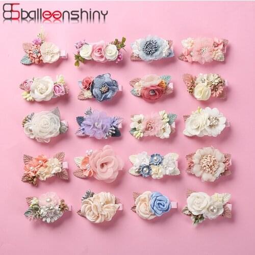 BalleenShiny Baby Girl Hairpin Hair Accessories Birthday Gifts Simulation Flower Childrens Pearl Hairpin Kids Photo Decoration