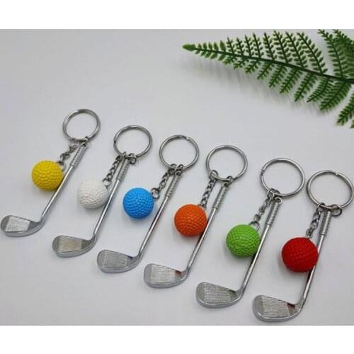Golf Keychain Ball Racket Sports Key Chain Accessories Sports Clubs Car Bag Charms Pendant Key Ring Women Girl Birthday Gifts