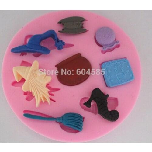 Halloween Witches fondant cake molds soap chocolate mould for the kitchen baking FM094