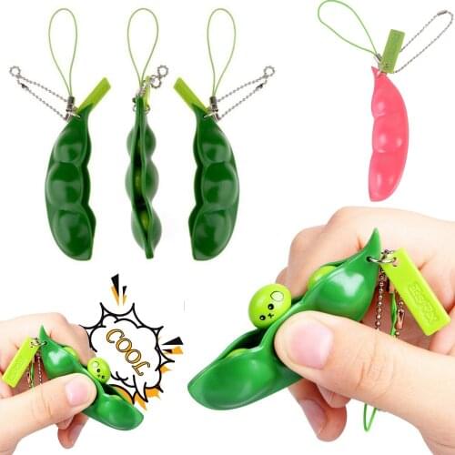 Infinite Peanut Edamame Toys Peas Beans Keychain Fidget It Squishy Decompression Squeeze Antistress Figet Relieve Stress Toy