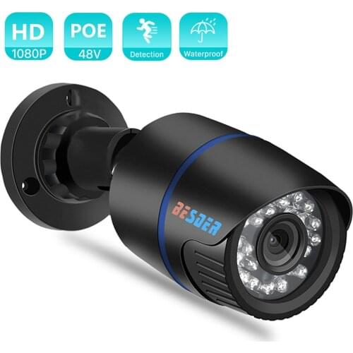 BESDER 2.8mm wide IP Camera 1080P 960P 720P ONVIF P2P Motion Detection RTSP Email Alert XMEye 48V POE Surveillance CCTV Outdoor