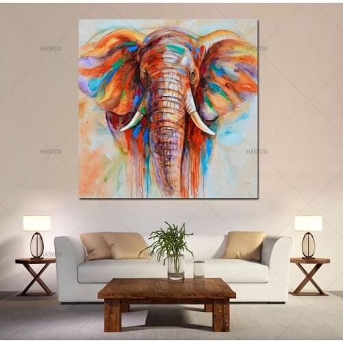 Handmade elephant oil painting Wall Art Hand Painted Canvas aniaml Oil Painting Home Decor Picture For living room hotel decor