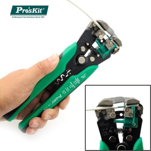 ProsKit 8PK-371D Wire Stripper Pliers Multi-function Automatic Wire Stripping Crimping (0.2-6.0mm2)AWG 22-10 Cable Stripper