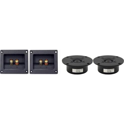 2Pcs DIY Home Car Stereo 2-Way Speaker Box 93X80mm Black & 1 Pcs Hifi 4 Inch Tweeter Speaker