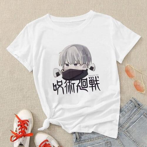 Summer Inumaki Toge Print Short Sleeve T Shirt Casual T-shirt Female Clothes Tops Jujutsu Kaisen Anime Women Tshirt