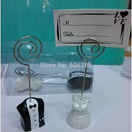 Hot!! Wholesale 200pairs/lot Resin bride and groom place card holder Event & Party Decoration Wedding Favors