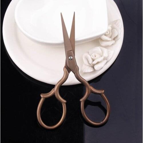 Retro Scissors Craft Stainless Steel Classic Gold Tower European-style Small Stitch Sewing Durable Sharp Tailor Light