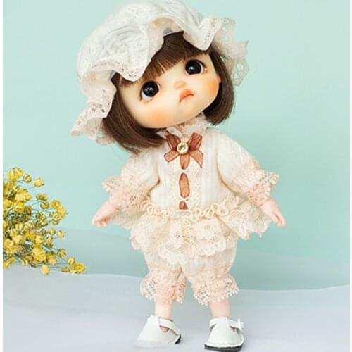 Ob11 Doll Clothes Retro Lace Suit Hat Shorts Pajamas Doll Dress for Molly, 1/12bjd, Gsc, P9 , BJD Doll Clothes Accessories