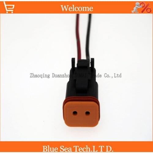 Sample,5 PCS Deutsch DT06-2S 2Pin Engine/Gearbox waterproof electrical connector with cable for car,bus,motor,truck etc