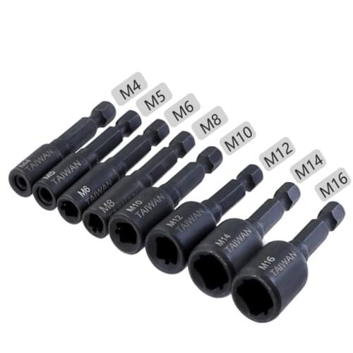 Machine Tap Socket Chuck8 Pcs Wrench 1/4 Hexagonal Shank Internal Thread Return Tapping Sleeve