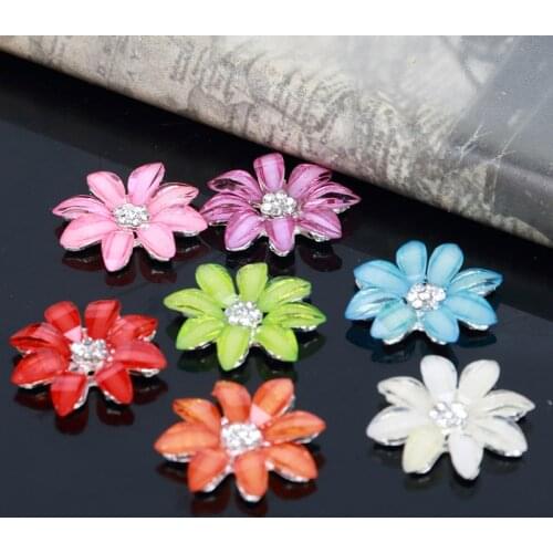 2016New 100Pcs Acryl Flower Rhinestone Button/Bucke for DIY Hair Accessories ZJ200