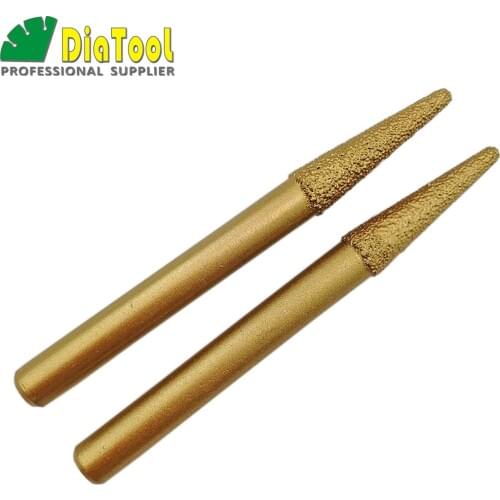 SHDIATOOL 2pcs 8-3/30MM CNC taper ball-end cutter Stone carving tools granite marble taper ball-end Stone cutter rotary burrs