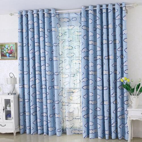 Cloud Print Curtains for Children Kids Princess Bedroom Cute Cartoon Blackout Nursery Cortina JS63c