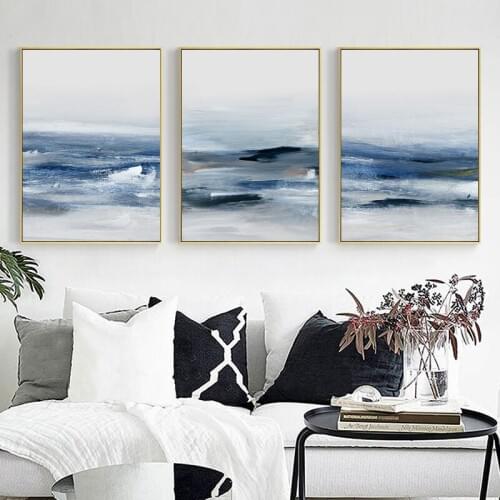 Modern Canvas Painting Wall Art Picture Print for Living Room Decorative Blue Sea Abstract Bedroom Home Decor Painting Poster