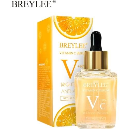 BREYLEE Vitamin C Serum 40ml Whitening Face Skin Care Dark Spots Repair Hyaluronic Acid Moisturizing Anti Aging Facial Essence