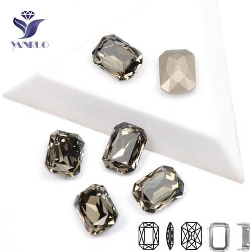 YANRUO 4627 Octagon K9 Crystal Black Diamonds Sewing Accessory Container For Rhinestones Applique On Clothes Needlework