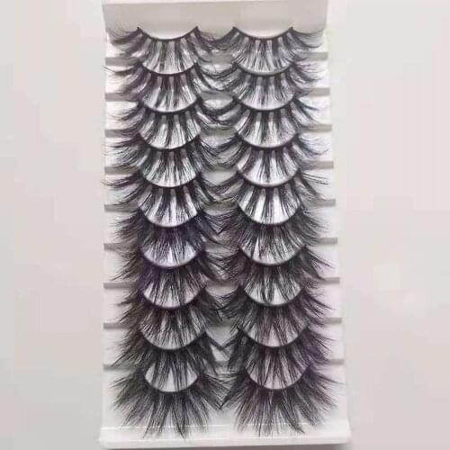 10 Pairs 20-25 mm 3d Mink Lashes Bulk Faux with Wispy Natural Mink Lashes Pack Short Wholesales Natural False Eyelashes
