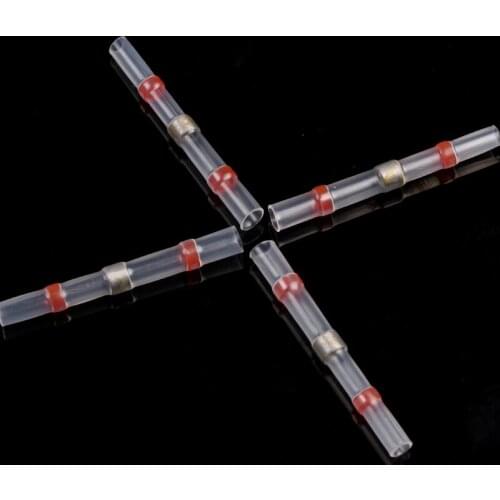 100Pcs Waterproof Solder Seal Heat Shrink Butt Connectors Soldering Sleeve Wire Cable Splice Terminal Electrical Connector
