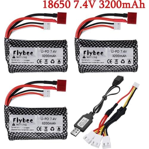 18650 7.4V 3200MAH upgrade lipo Battery 2s for Wltoys 12423/10428 /12429/12401/12402/12402A RC Car Spare Parts 7.4V battery