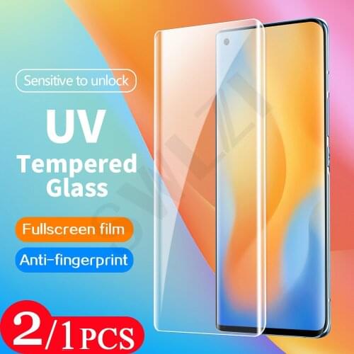 2/1Pcs 9D UV tempered glass for vivo X60 X60T x50 pro plus protective film iQOO 5 Pro NEX 3 3S UV Glass phone screen protector