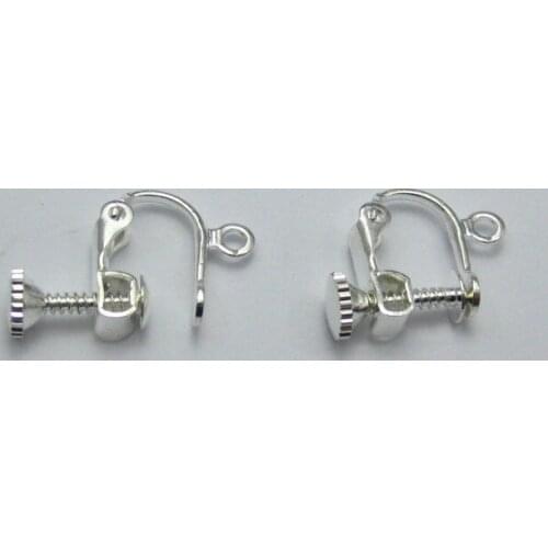 20 Silver-plate Plated Metal Clip On Earrings Ear Wire with Hoop