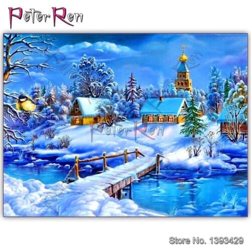 5D DIY Diamond Painting Snow Scenery Embroidery Patterns Cross Stitch 2020 Needlework 3d diamond Rhinestone Home decor landscape