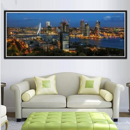 5d diy Diamond painting Rotterdam night city landscape Diamond embroidery Cross stitch resin drill Euromast large decoration