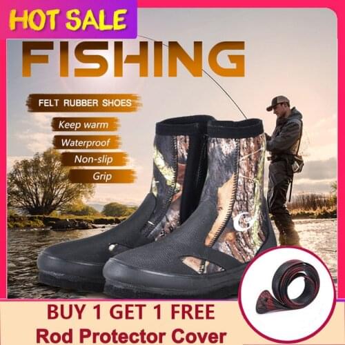 Camouflage Rock Fishing Waders 5MM Neoprene Anti-slip Fishing Boots Quick Drying Waterproof Upstream Shoes Outdoor Fishing Shoes