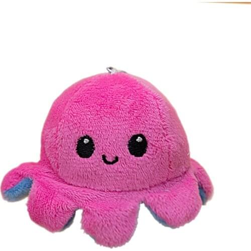 Reversible Plush Unicorn Keychain Cute Doll Animal Cat Double-Sided Plushie Toy Keyring Holder For Men Women Kids Kawaii Gift