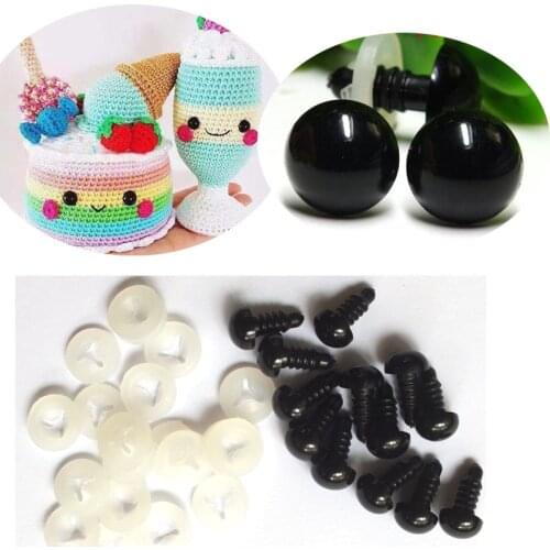 High-quality-30pcs Black Eyes/ Safety eyes With white Washers Fit For Teddy Bear-5-18mm