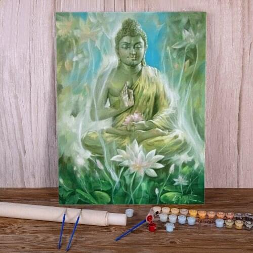 Religion Buddha Paint By Numbers Set Acrylic Paints 40*50 Oil Painting Home Decor For Handicraft