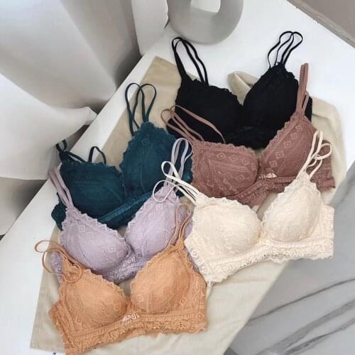 2020 fall Sexy Shiny Side GIRLS Underwear Push up Seemless No Steel Ring Thicken comfortable Bra Set women gather intimates