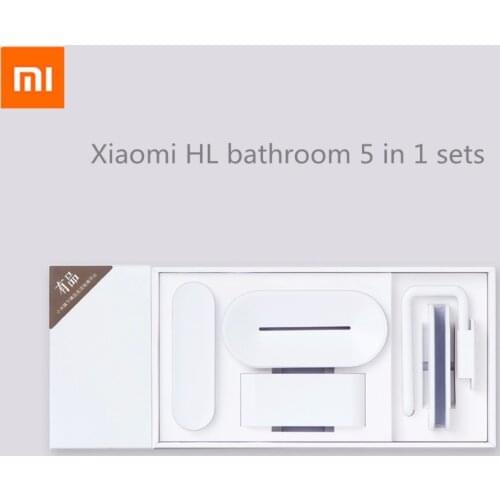 Xiaomi mijia HL bathroom 5 in 1 sets for Soap Tooth Hook Storage Box and Phone Holder for Bathroom Shower Room Tool
