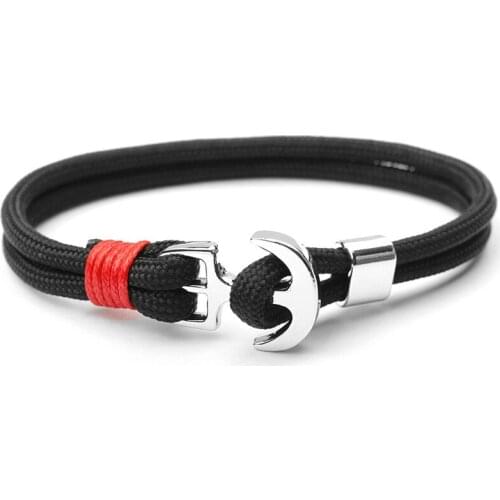 Hot Sale Men Bracelet Couple Charm Anchor Bracelets For Women Sport Hooks Navy Style Multilayer Rope Sailor Survival Nautical