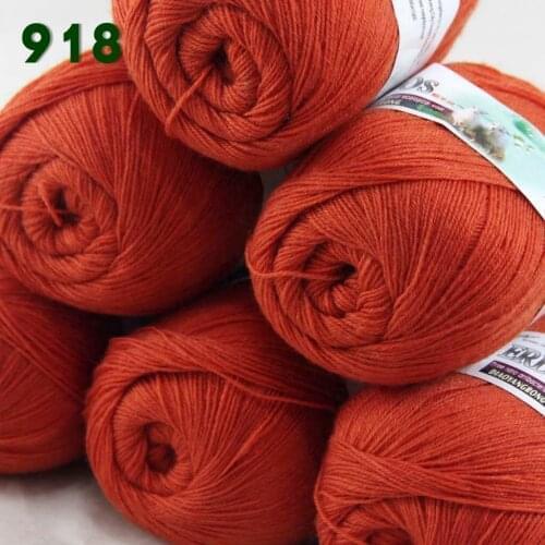 Lot of 6 Skeins Fine Lace Soft Wool Acrylic Cashmere Yarn Knittin Bramble Berry Orange 238-922-6