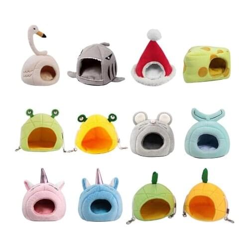 Cute Pet Nest Cartoon Fruit animal food Nest Creative Hanging Bed Hamster Hammock small animal accessories For hamster rabbit