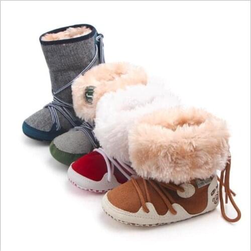 Fashion 0-18M Baby Shoes Newborn Winter Snow Boots Soft Sole Infants Boys Girls Super Warm First Walkers