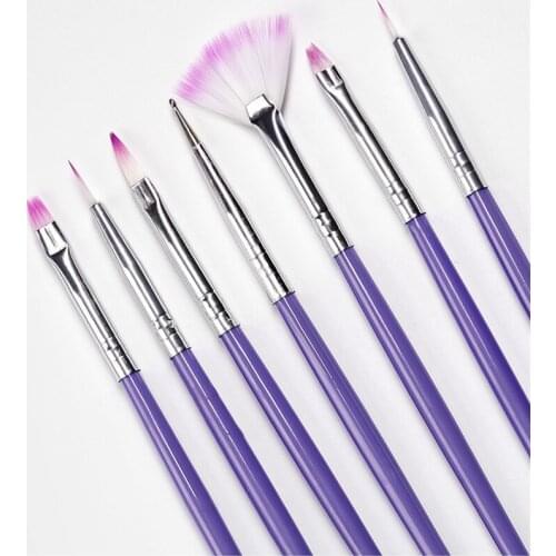 7pcs/lot Manicure Brushes Sets Dotting Pen Acylic Nail Extension Painting Nail Brushes for Nail Art Gel Nail Polish tools