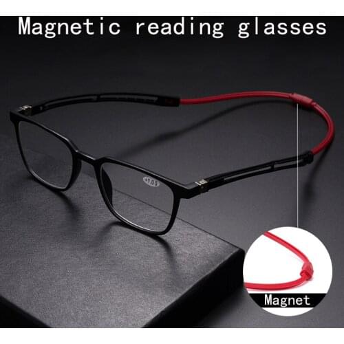 New magnetic reading glasses men and women portable hanging neck reading glasses telescopic legs