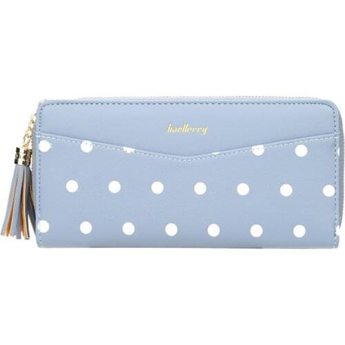 New Style Womens Wallet Cute Dot Long Hand Bag Multi Function Zipper Tassel Mobile Phone Bag Women Purses Carteras