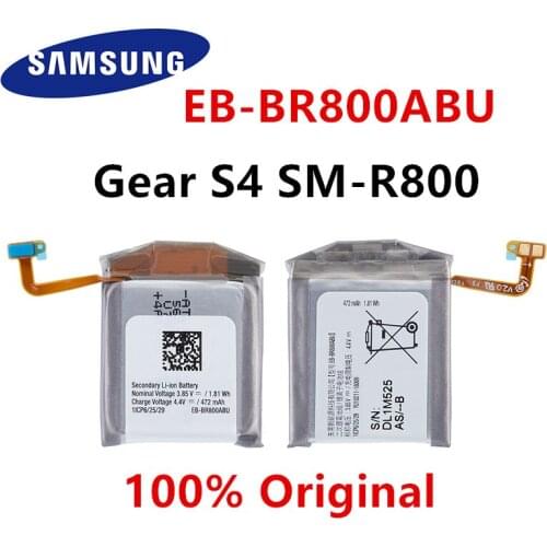 SAMSUNG 100% Orginal EB-BR800ABU 472mAh Replacement Battery For Samsung Gear S4 SM-R800 SM-R805 SM-R810 Smart Watch Batteries