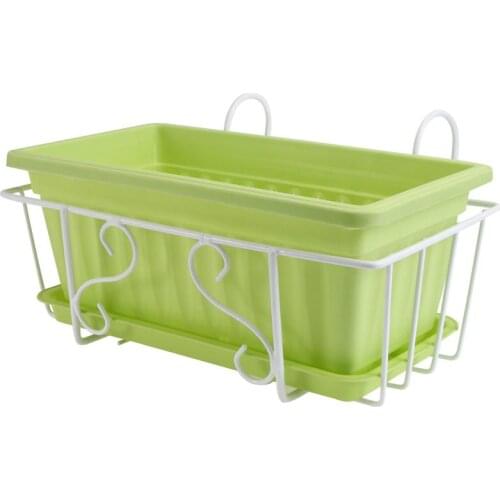 Flowerpot Stand Rack Hanging Storage Basket Balcony Rail Planter Shelf Fence Railing Flower Holder Plant Display Rack