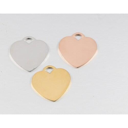 5pcs/Lot Real Stainless Steel Mirror Polish Heart Pendants for DIY Jewelry Making Accessories 25*25mm