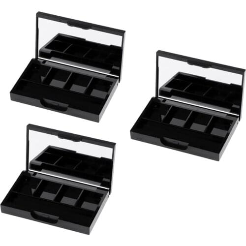 3x Empty Makeup Palette Powder Eyeshadow Blushes Lip Gloss DIY Case & Mirror