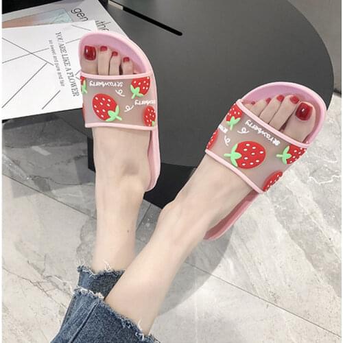 Summer Candy Color Clear Slippers Women Fashion Cute Thick Flat With Bathroom Non-Slip Leisure House Slides Indoor Sandals Shoes