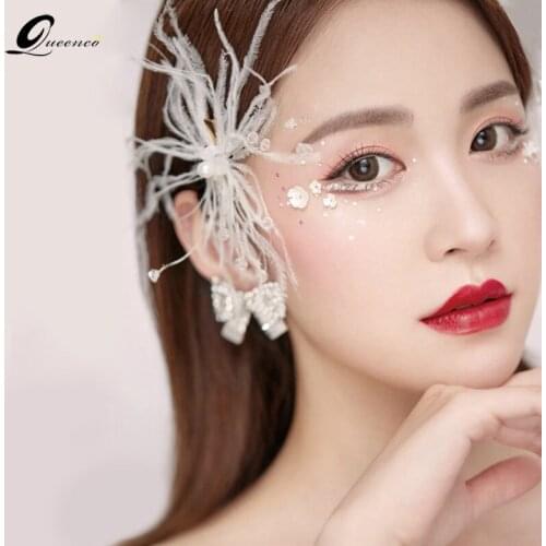 Feather Hair Clip Pearl Jewelry Clips 2021 Hairpins Wedding Accessories Hairpin Bride Women Bridal Headwear For Women