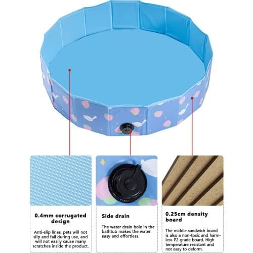 Foldable Pet Pool Density Board Swiming Pool Pet Space-saving Pet Pool Game Dog PVC Cool Portable