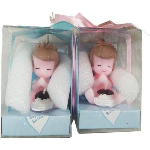 Cake Candles Baby Girl Boy Happy Birthday Candles Fondant Cake Topper Decoration for Babys Kids Birthday Party