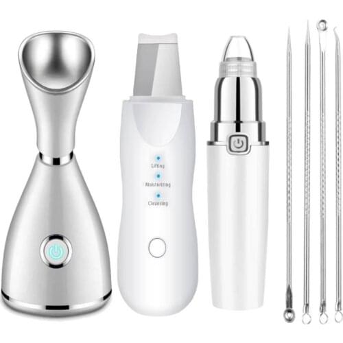 Ultrasonic Skin Scrubber Facial Pore Cleaner Moisturizing Facial Steamer Extractor Blackhead removal Deep Clean Skin Care Tool